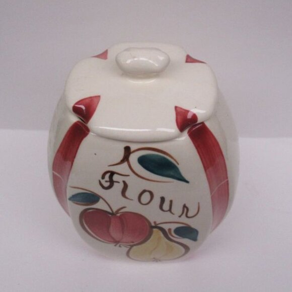 Purinton Pottery Slip Ware FRUIT Flour Canister with Lid - Signed - Picture 3 of 4